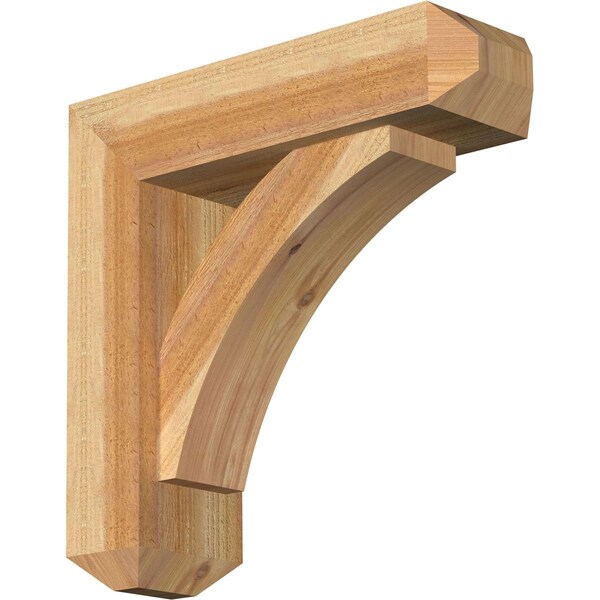 Ekena Millwork Thorton Craftsman Rough Sawn Bracket w/ Offset Brace, Western Red Cedar, 6"W x 20"D x 20"H BKT0604X20X20THR04RWR - main
